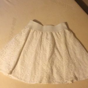 White floral lace skirt